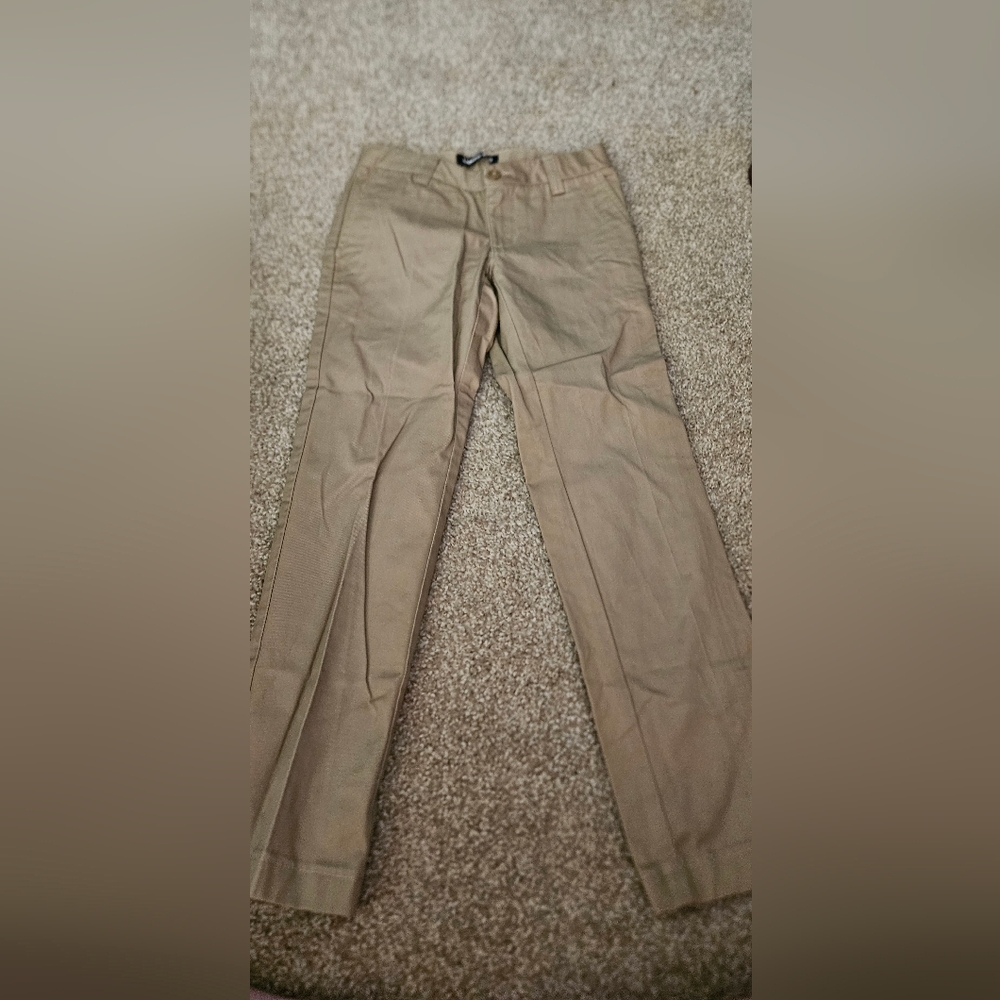 Lands' End Kid's Khaki Pants  With White B embroidered